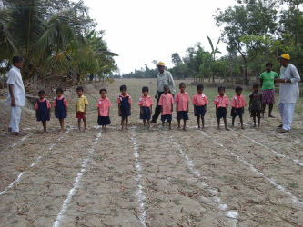 Sports activity in school playground